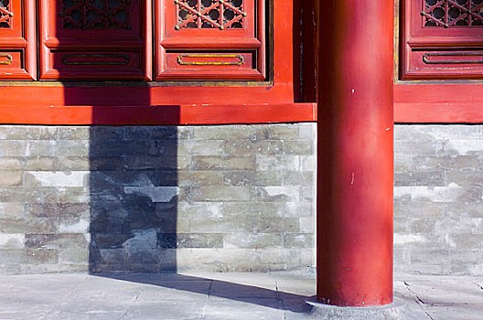北京北海公园建筑木窗