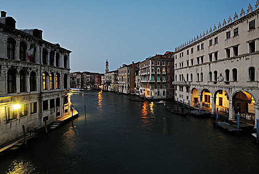 雷雅托桥,大运河,教堂,邸宅,威尼斯,威尼托,意大利,欧洲