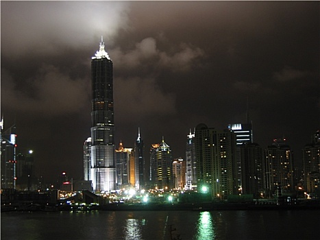 天际线,上海,夜晚