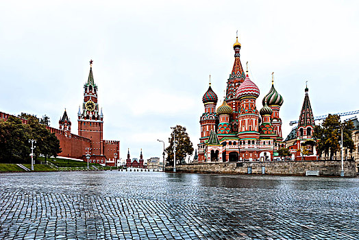 俄罗斯莫斯科红场建筑风光日景