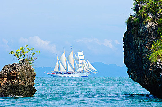 泰国,安达曼海,星,快船,船,攀牙,岛屿