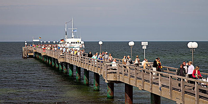船,码头,波罗的海,胜地,梅克伦堡前波莫瑞州,德国,欧洲
