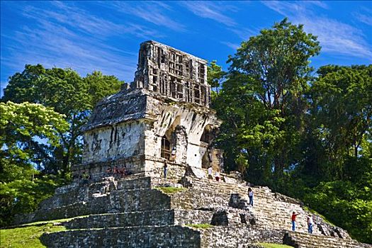 游客,古遗址,庙宇,帕伦克,恰帕斯,墨西哥