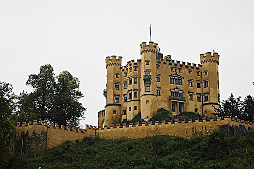 新哥德式,旧天鹅堡,城堡,建造,国王,马克西米利安二世,巴伐利亚,德国