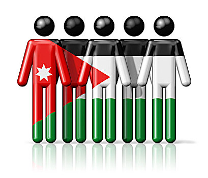 旗帜,约旦,线条画