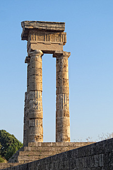 古希腊,柱子,阿波罗神庙,岛,希腊