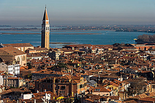 风景,历史,中心,教堂,上方,泻湖,威尼斯,威尼托,意大利,欧洲