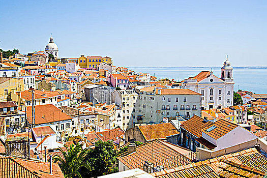 屋顶,阿尔法马区,里斯本,葡萄牙
