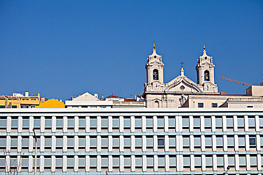 现代,老,建筑,河边,里斯本,葡萄牙,欧洲
