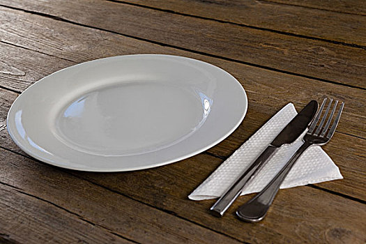 白色,盘子,餐具,餐巾,桌上,特写
