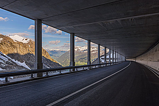 遮盖,公路,侧面,山,提契诺河,瑞士