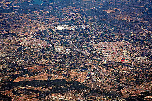 乡村,俯视,卡斯特隆省,瓦伦西亚,西班牙