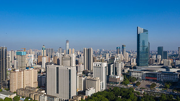 武汉城市风光市中心高楼群
