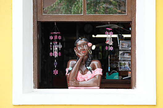 女性,窗,纪念品店,巴西,南美