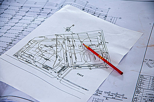 房屋建筑施工工地上施工图纸