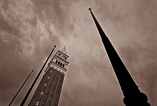 意大利,威尼斯,广场,钟楼