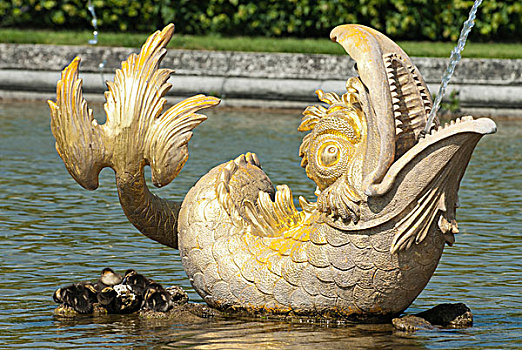 青铜,雕塑,喷泉,睡觉,小鸭子,彼得夏宫,彼得斯堡,俄罗斯