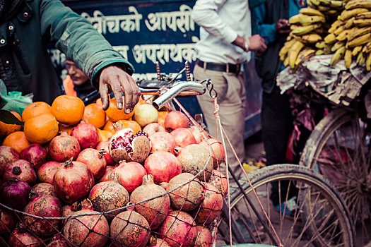 小贩,销售,水果,泰米尔,加德满都,尼泊尔