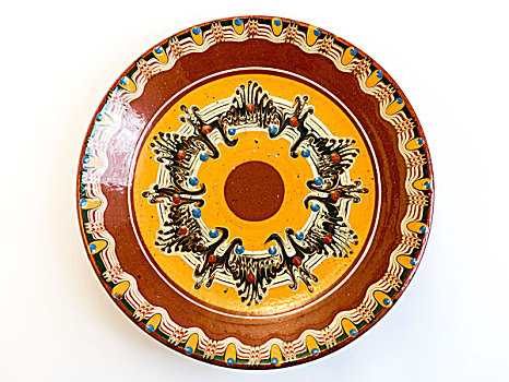 传统,保加利亚,涂绘,陶瓷,盘子