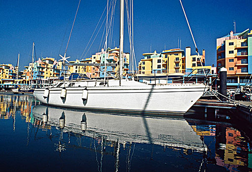 帆船,阿尔布斐拉,码头,阿尔加维,葡萄牙