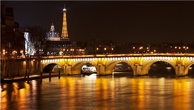 巴黎新桥,巴黎,夜晚