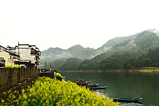 江河,山,花,船