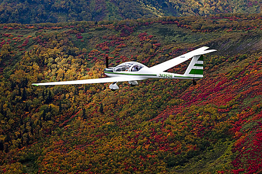秋色,山,滑翔机