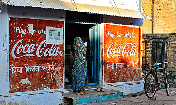 印度,克久拉霍,可口可乐,广告