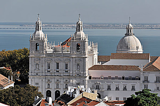 教堂,左边,右边,里斯本,葡萄牙,欧洲