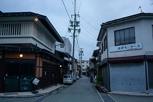 无人的日本城镇街道风景