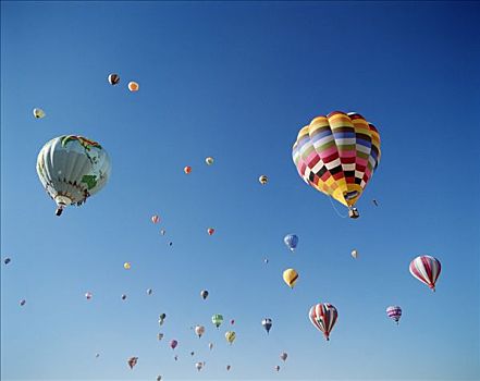 彩色,热气球,天空,阿布奎基,新墨西哥,美国