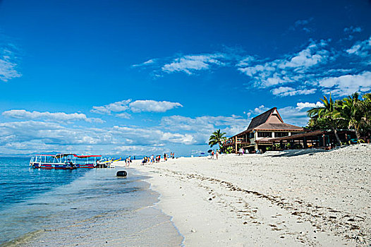 海滩,餐馆,岛屿,斐济,南太平洋