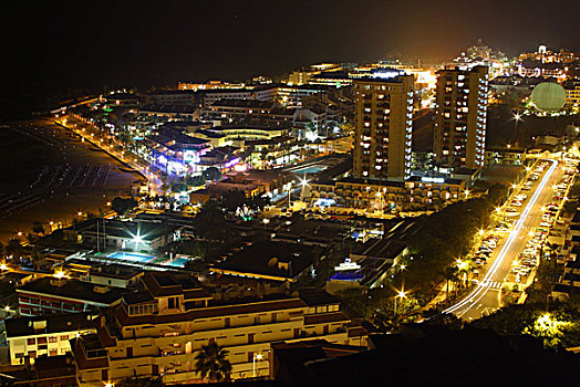 西班牙,加纳利群岛,特内里费岛,城市,俯瞰