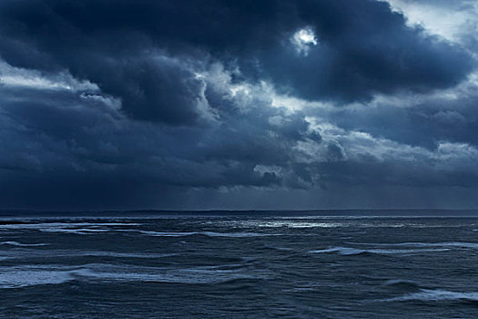 乌云,阴天,上方,风暴,海洋,德文郡,英国