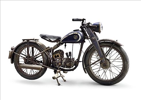 老,二战,时期,摩托车