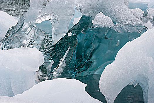 美国,阿拉斯加,冰河湾国家公园,特写,冰河,冰
