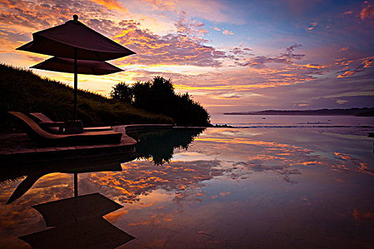日落,胜地,印度尼西亚