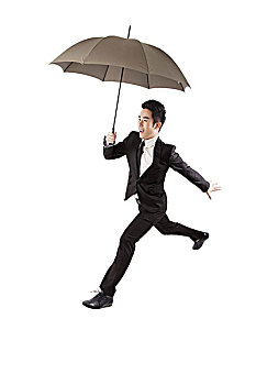 商务人士打伞