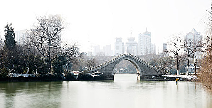 合肥包河公园的雪景