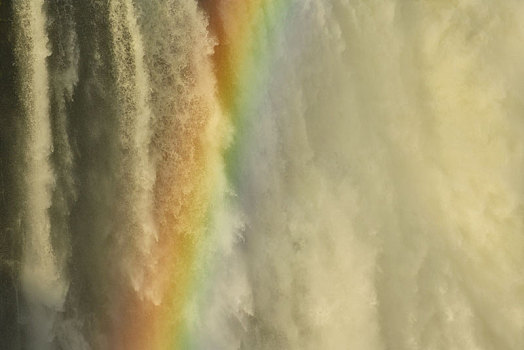 落下,水,大量,彩虹,维多利亚瀑布,津巴布韦,非洲