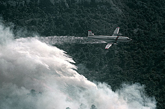 法国,普罗旺斯,消防,飞机,落下,水,森林火灾