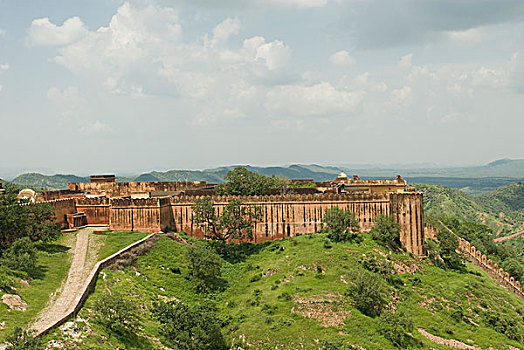 俯拍,堡垒,斋格尔堡,斋浦尔,拉贾斯坦邦,印度
