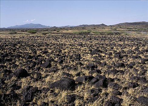 英里,火山岩,漂石,特征,风景,南,湖,蛮荒,荒芜,低,降雨,只有,游牧,游牧部落,攀升,远景