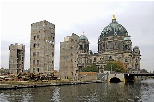 残留,残余,旁侧,柏林大教堂,柏林,德国,欧洲