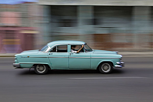 20世纪50年代,汽车,动态,哈瓦那,古巴