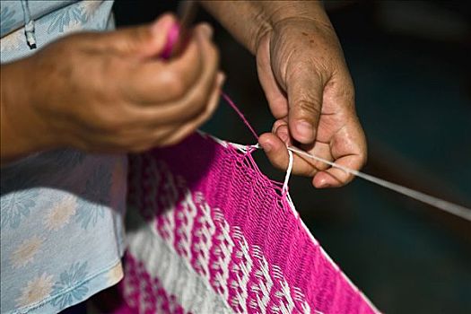 一个,男人,编织,依沙玛尔,尤卡坦半岛,墨西哥