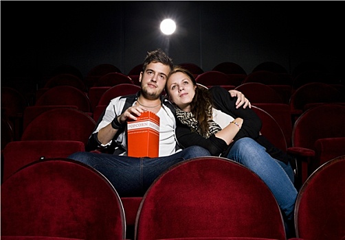 年轻,情侣,电影院