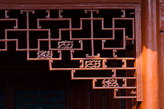中国上海的,醉白池,古代建筑特写