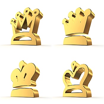 四个,皇家,冠,黄金
