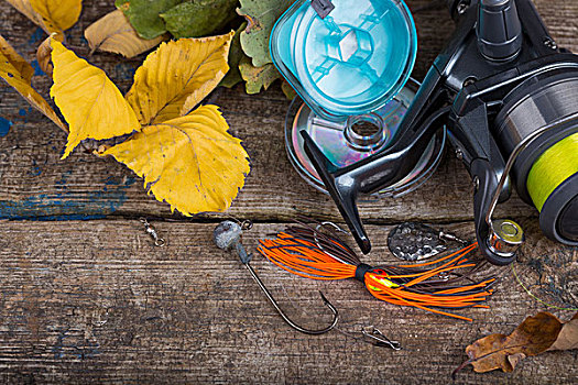 钓鱼,木质,秋天